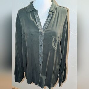 (NWT) Rock & Republic Olive Green Button-Down Shirt